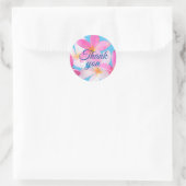 Sticker Rond Plage Tropical Floral Mariage rose Merci (Sac)