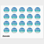 Sticker Rond Plage tropicale amusante Vacances (Feuille)