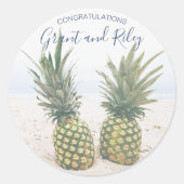 Sticker Rond Plage Tropicale Ananas (Devant)