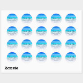 Sticker Rond Plage tropicale avec un Mariage de mer Turquoise M (Feuille)