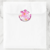 Sticker Rond Plage Tropicale Fleur de Frangipanier Rose Adresse (Sac)