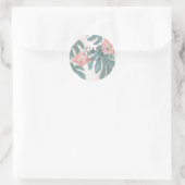 Sticker Rond Plage tropicale Hibiskus Palm Feuilles (Sac)
