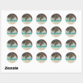 Sticker Rond Plage Tropicale, Palmier (Feuille)