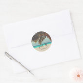 Sticker Rond Plage Tropicale, Palmier (Enveloppe)