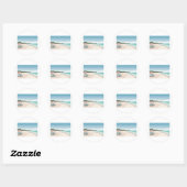 Sticker Rond Plage tropicale relaxante (Feuille)