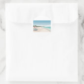 Sticker Rond Plage tropicale relaxante (Sac)