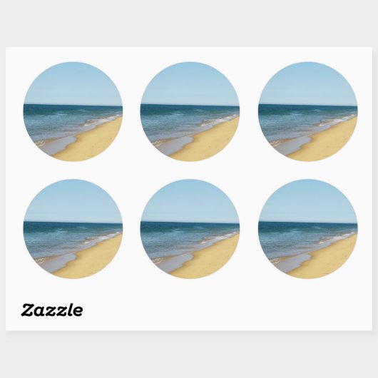 Sticker Rond Plage vide (Feuille)