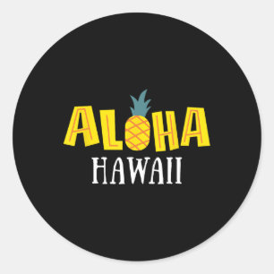 Sticker Rond Plages d'ananas Hawaii Vacances d'été - Aloha H