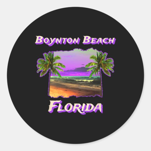Sticker Rond Plages De Boynton Beach Floride (Devant)