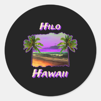 Sticker Rond Plages De Hilo Hawaii
