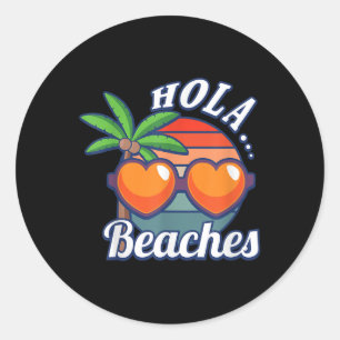 Sticker Rond Plages de Hola Fundy Palm Tree Summer Plage Amusan