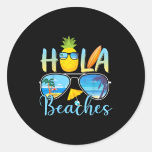 Sticker Rond Plages de Hola Funny Plage vacances été