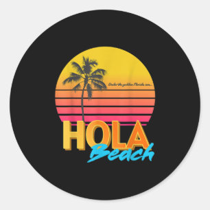 Sticker Rond Plages de Hola Vacances été