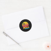 Sticker Rond Plages de Hola Vacances été (Enveloppe)