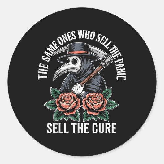 Sticker Rond Plague Doctor The Same One Who Sells The Panic Sel (Devant)