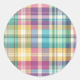 Sticker Rond Plaid au printemps/Pâques/tartan