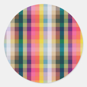 Sticker Rond Plaid écossais Abstrait