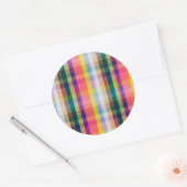 Sticker Rond Plaid écossais Abstrait (Enveloppe)