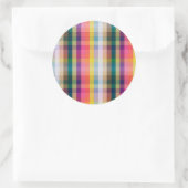 Sticker Rond Plaid écossais Abstrait (Sac)
