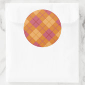 Sticker Rond Plaid en orange et rose (Sac)