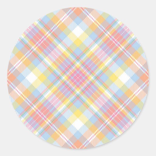 Sticker Rond Plaid Pastel (Devant)