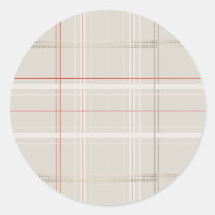 Sticker Rond Plaid traditionnel Cabine confortable Beige Or Noë