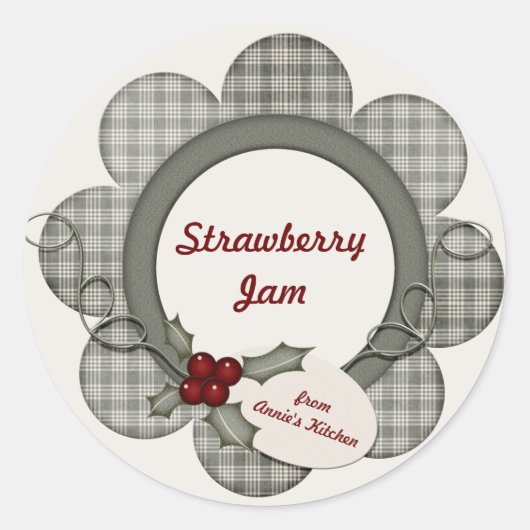 Sticker Rond Plaid vert et Holly (Devant)