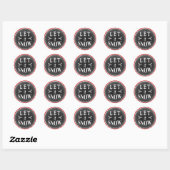 Sticker Rond Plaisir Mignonne Laisser Neige Blackboard (Feuille)