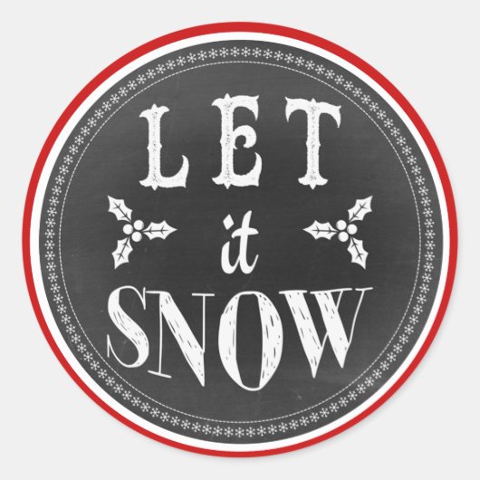 Sticker Rond Plaisir Mignonne Laisser Neige Blackboard (Devant)