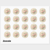 Sticker Rond Plaisirs Vieillissants, Chic Chic Shabby Rose (Feuille)
