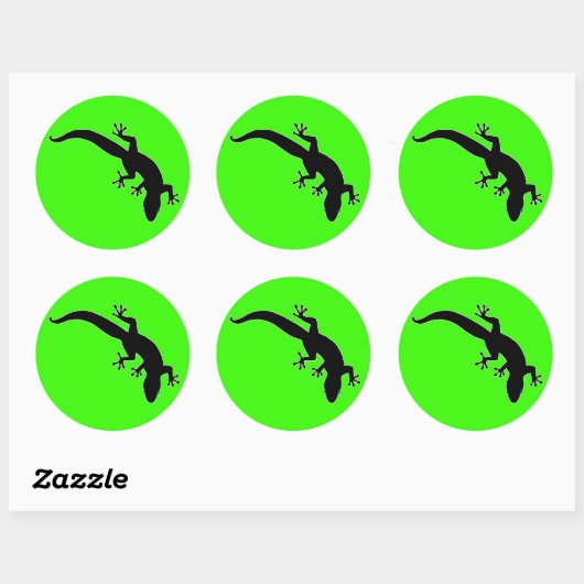 Sticker Rond Plan blanc GECKO (Feuille)