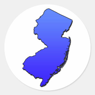 Sticker Rond Plan bleu du New Jersey