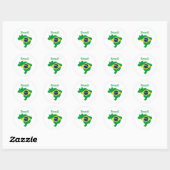 Sticker Rond Plan Brazil Map (Feuille)