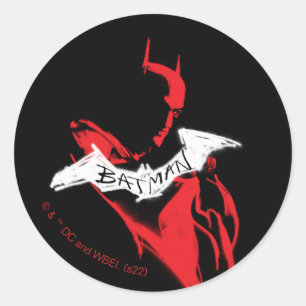 Sticker Rond Plan de Batman Spraypaint