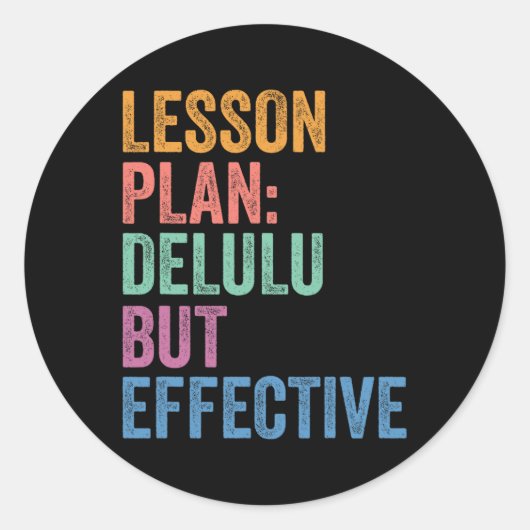 Sticker Rond Plan de cours de rentrée pour la génération Z Alph (Devant)