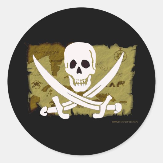 Sticker Rond Plan de jolly roger #10 (Devant)