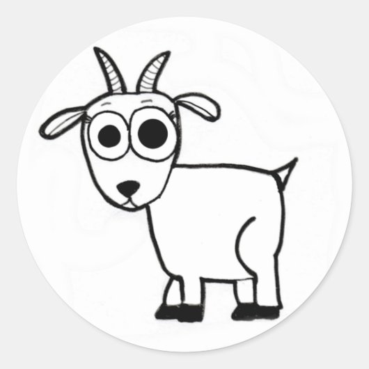 Sticker Rond Plan de la chèvre (Devant)