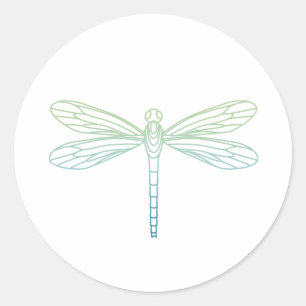 Sticker Rond Plan de libellule