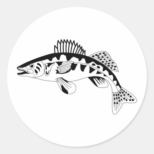 Sticker Rond Plan de Walleye (Devant)