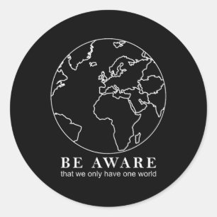 Sticker Rond Plan du monde Plan mondial Protection De l'environ