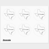 Sticker Rond Plan du Texas (Feuille)