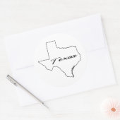 Sticker Rond Plan du Texas (Enveloppe)