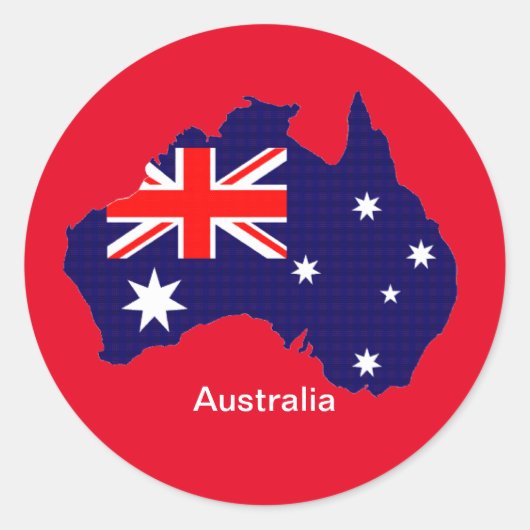 Sticker Rond Plan et drapeau de l'Australie (Devant)