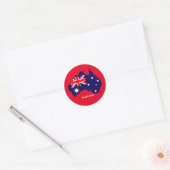 Sticker Rond Plan et drapeau de l'Australie (Enveloppe)