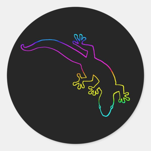 Sticker Rond Plan multicolore GECKO (Devant)
