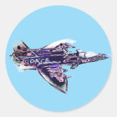 Sticker Rond Plan spatial (Devant)