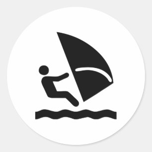 Sticker Rond Planche à kite Surfeur Nage