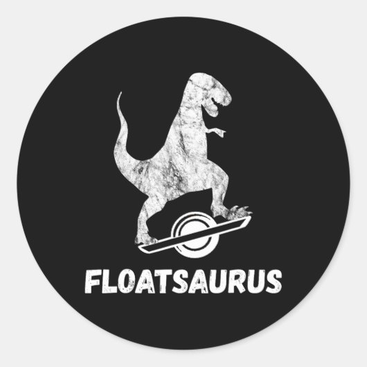 Sticker Rond Planche à roulettes électrique Float T-rex Saurus  (Devant)