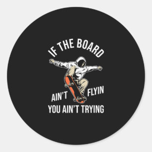 Sticker Rond Planche à roulettes Skateboardeur - Skateboardeur