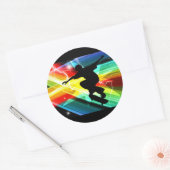 Sticker Rond Planche à skate dans Criss Cross Lightning (Enveloppe)